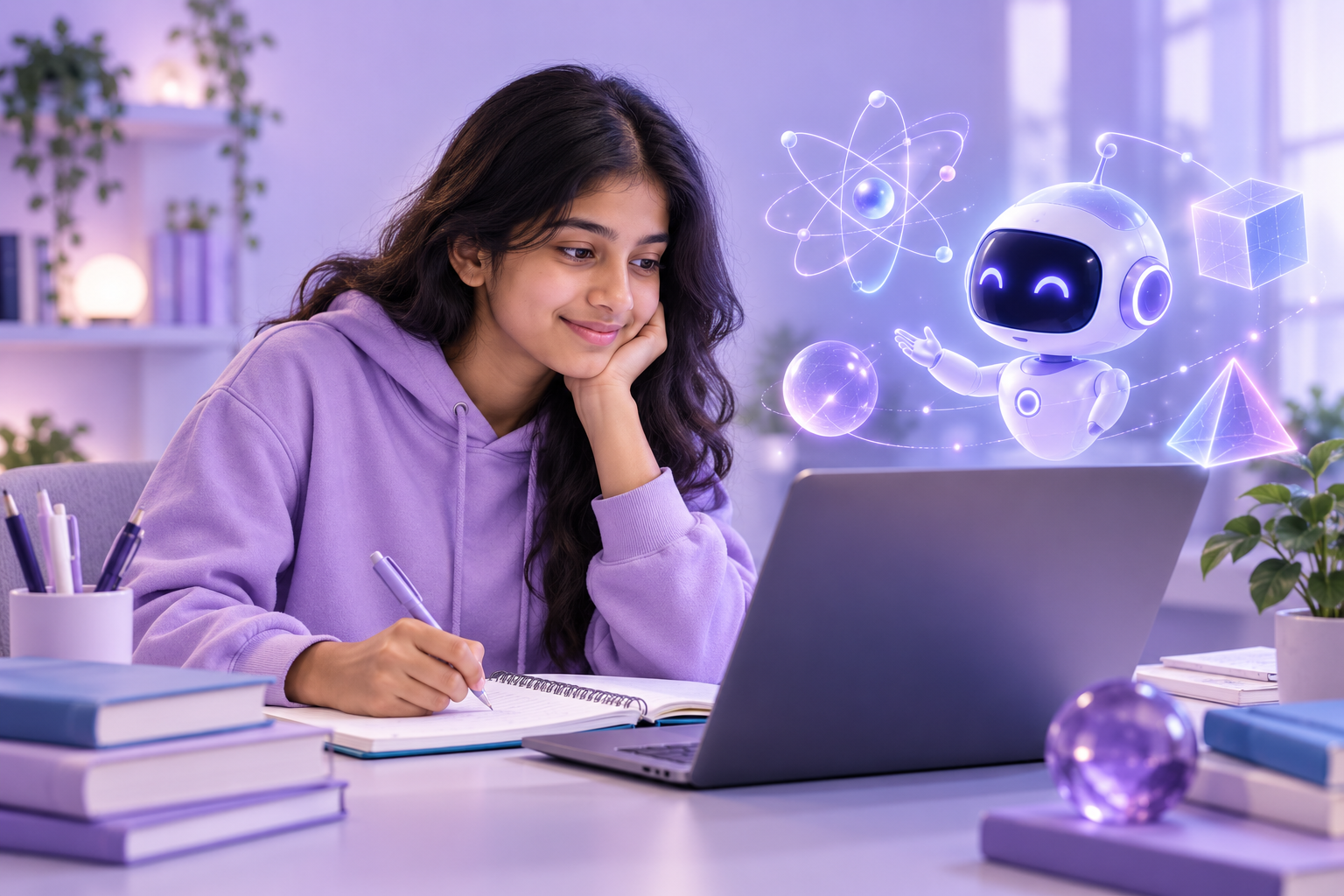 Student learning with an AI tutor and visual science concepts