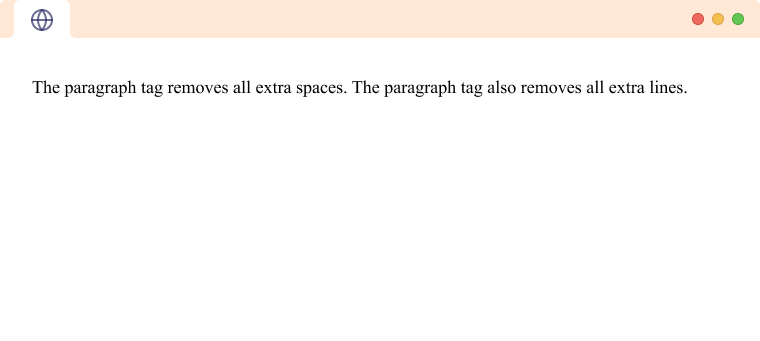 HTML paragraph without extra spaces and new lines